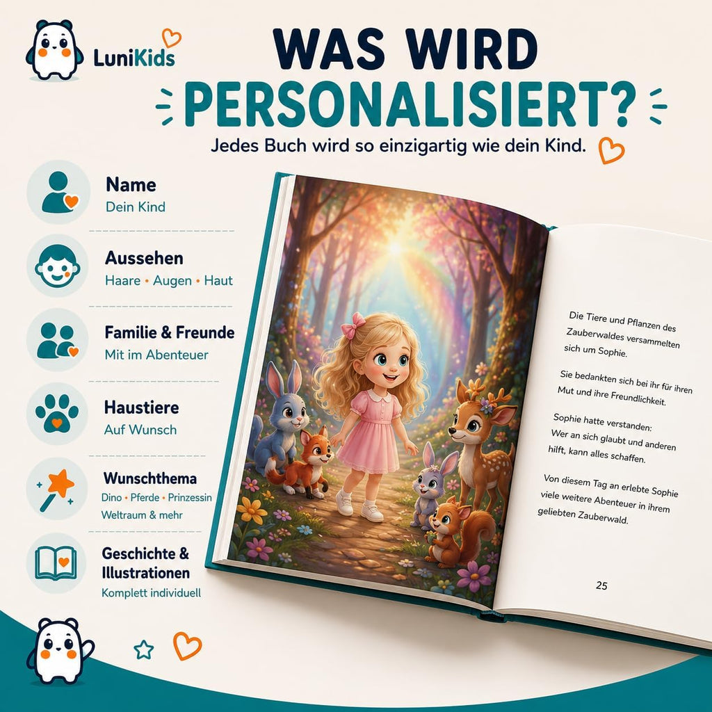 Personalisiertes Kinderbuch im 3D-Animationsstil