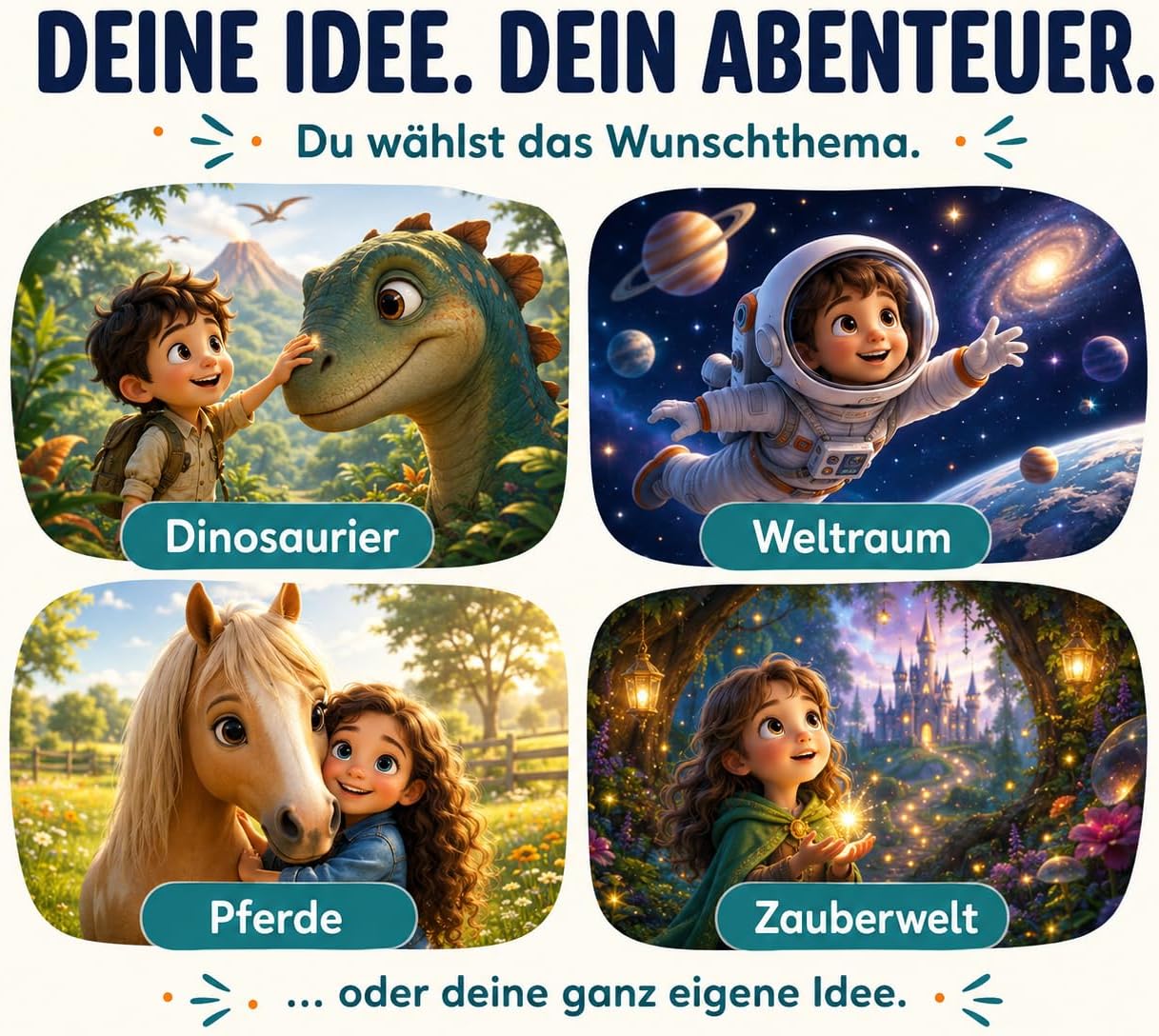 Personalisiertes Kinderbuch im 3D-Animationsstil