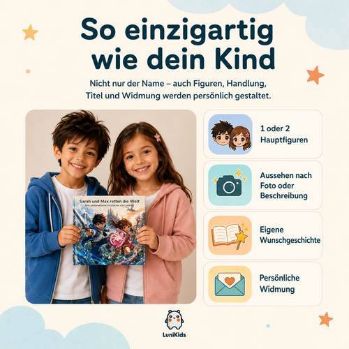 Personalisiertes Kinderbuch im Manga-Stil
