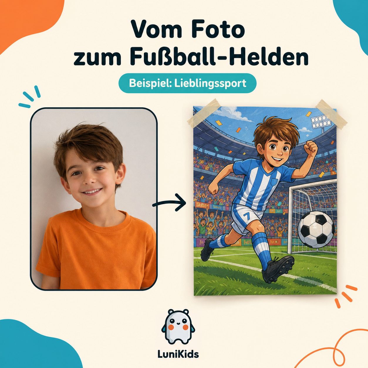Personalisiertes Kinderposter im Comic-Stil