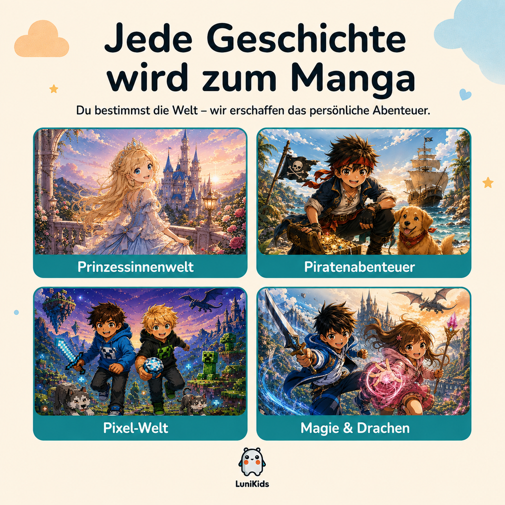 Personalisiertes Kinderbuch im Manga-Stil