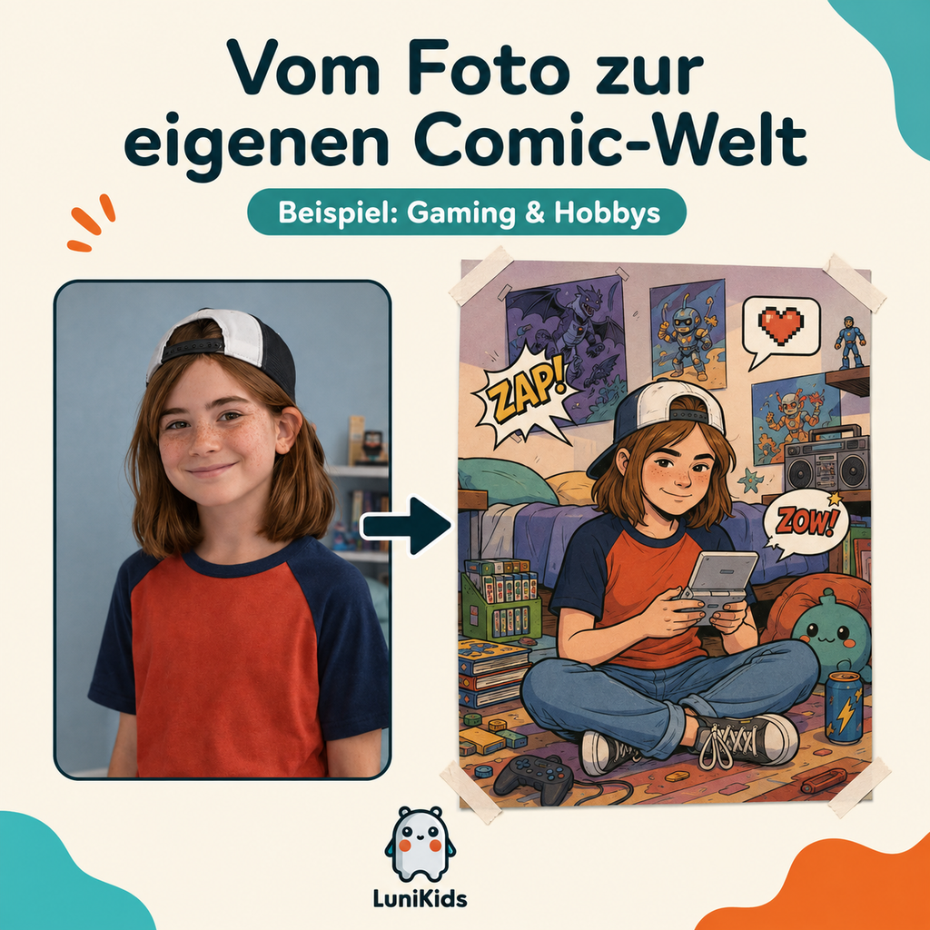 Personalisiertes Kinderposter im Comic-Stil