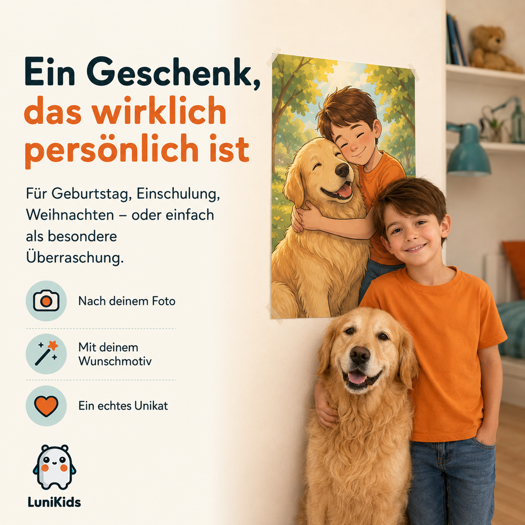 Personalisiertes Kinderposter im Comic-Stil