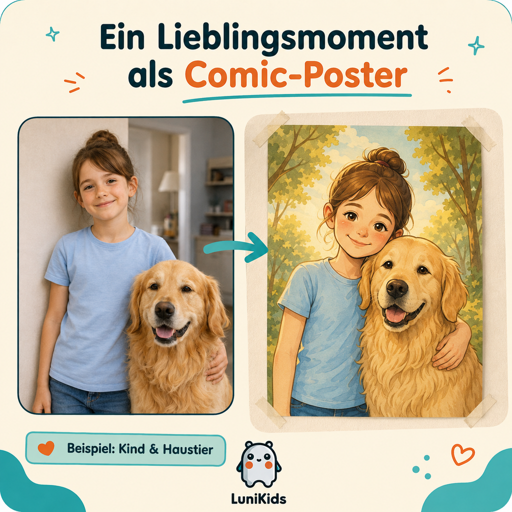 Personalisiertes Kinderposter im Comic-Stil