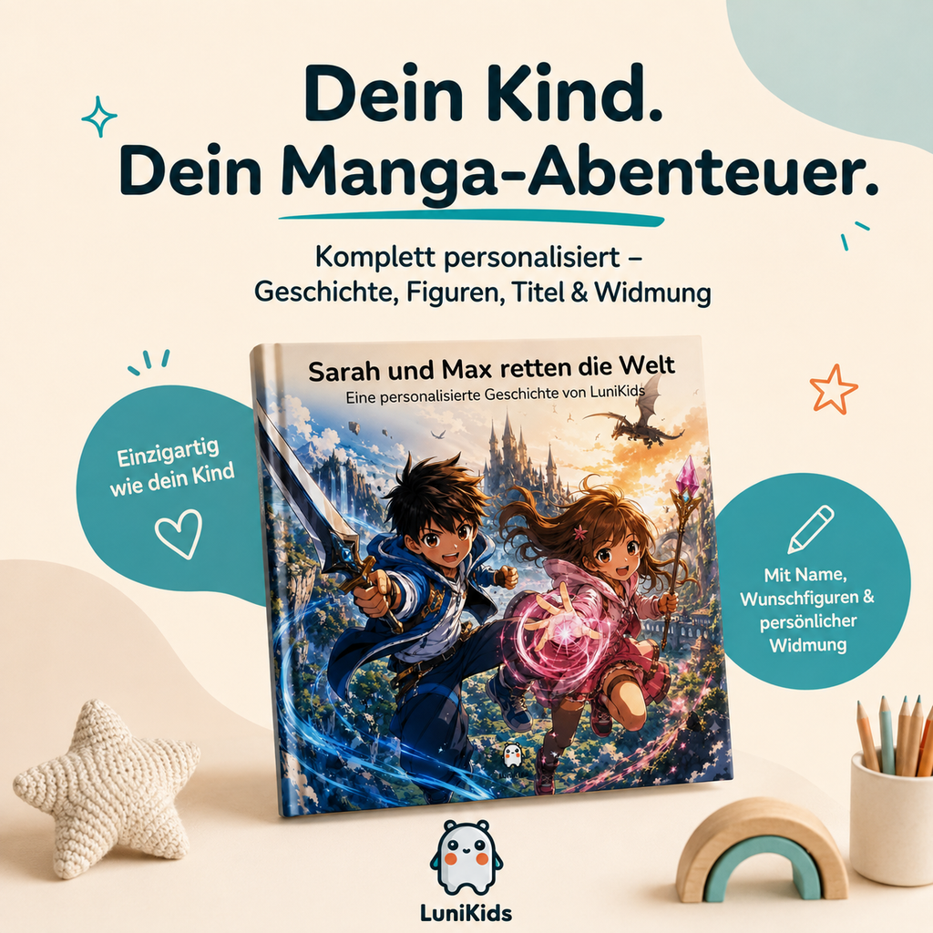 Personalisiertes Kinderbuch im Manga-Stil