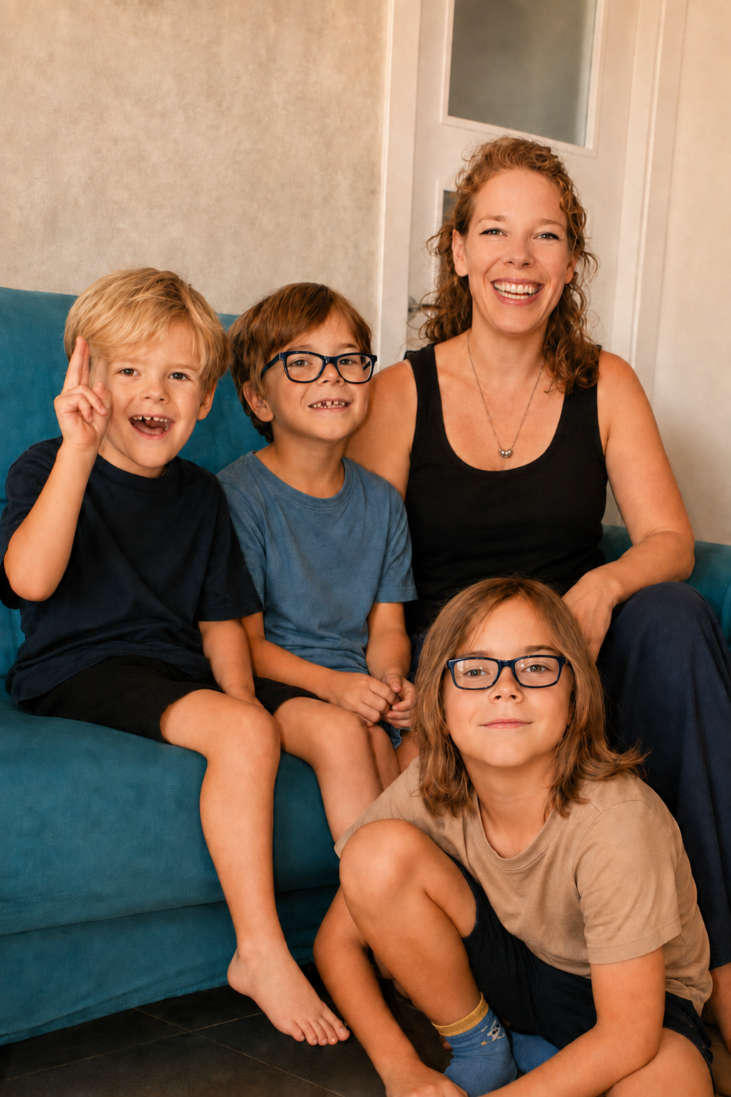 Marina, Gründerin von LuniKids, mit ihren Kindern